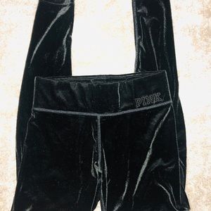 PINK size small black velour leggings